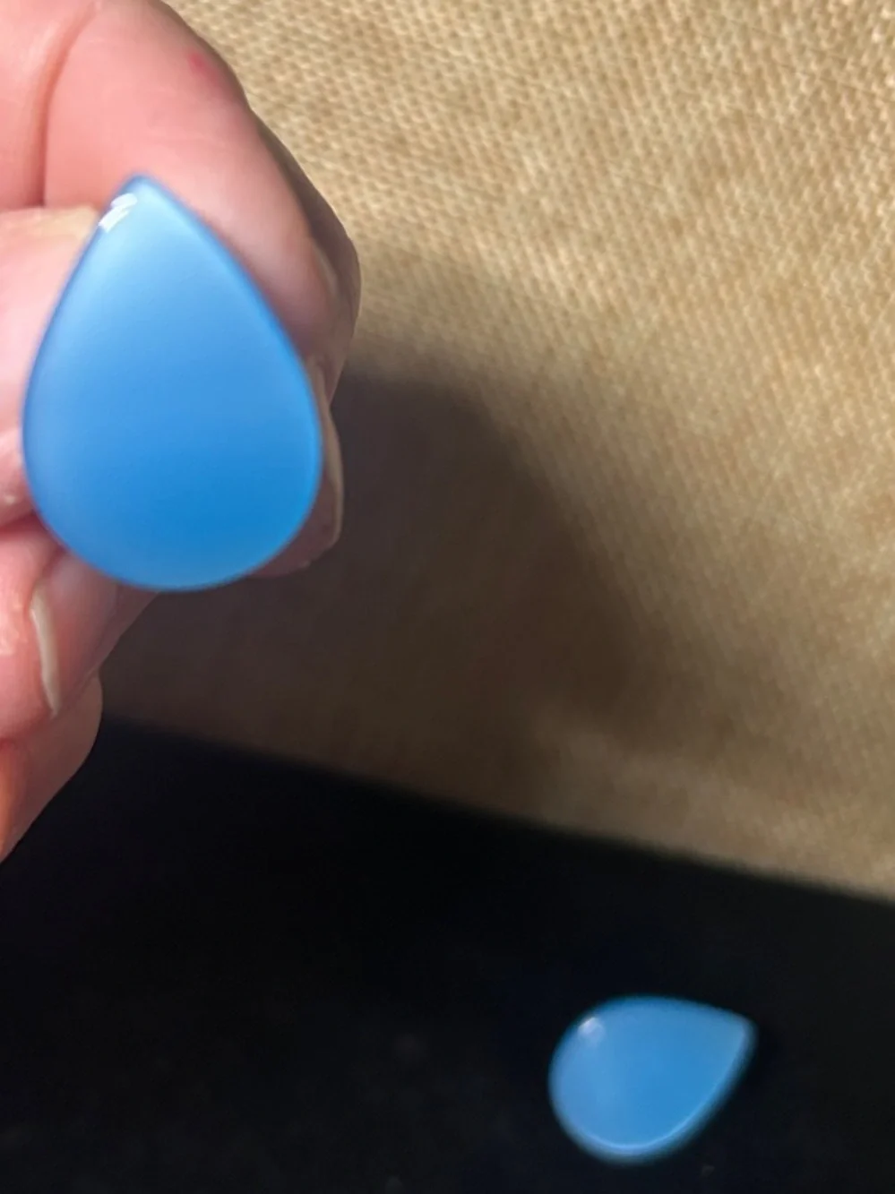 Vintage Blue Teardrop Clip-On Earrings